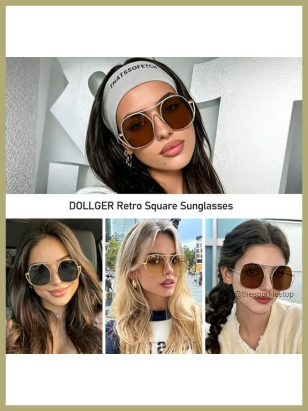 Oversized Metal Aviator Sunglasses UV400 Retro Punk Square Frame